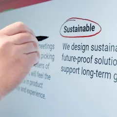 Corporate Sustainability on touchscreen