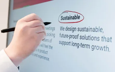 Corporate Sustainability on touchscreen