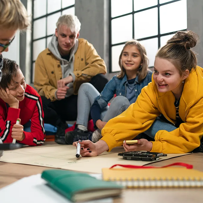 CTOUCH Group of happy kids with their teacher working small 1